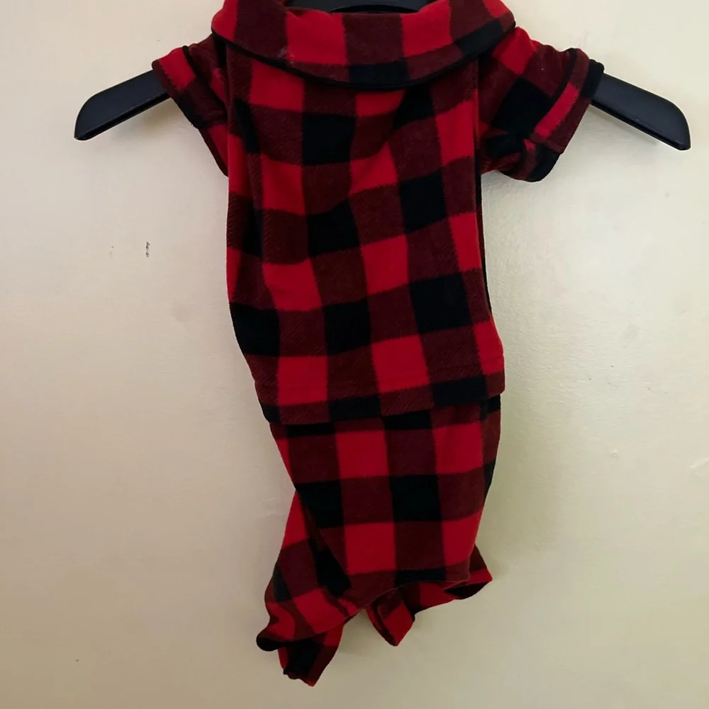Red and Black Plaid Dog Pajamas Small Dog - Medium